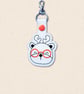 Kawaii Deer Keyring - Embroidered Animal Bag Charm with Glasses