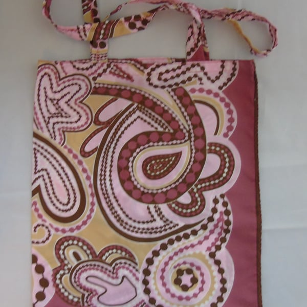 Vintage headscarf -  Shopping or Tote Bag - Paisley Print