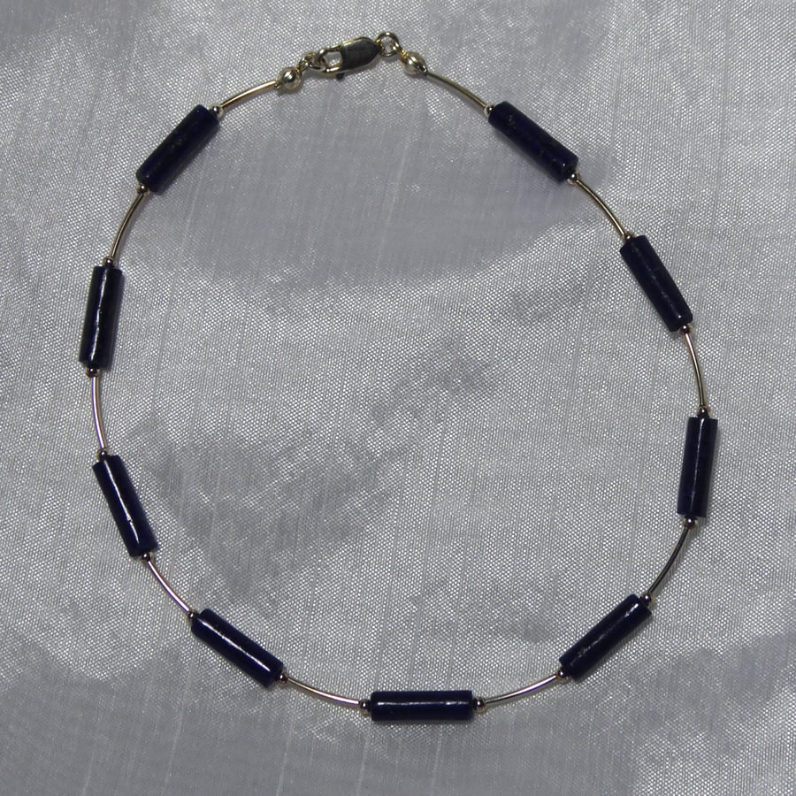 Lapis Lazuli & Sterling Silver Anklet