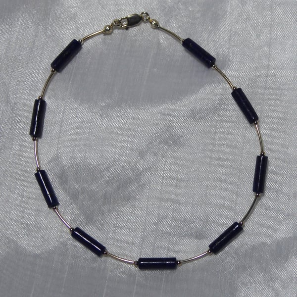 Lapis Lazuli & Sterling Silver Anklet