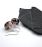 red, brown and pink glass earrings - Image 3