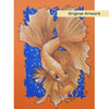 Fancy Betta Fish drawing, original artwork, fish wall art