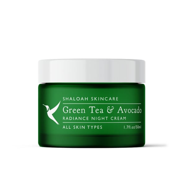 Radiance night cream with green tea & avocado Natural face cream Moisturiser