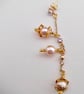 Pearl Dangle Drop Earrings with Cubic Zirconia Gold Coloured Metal Chains - Image 3