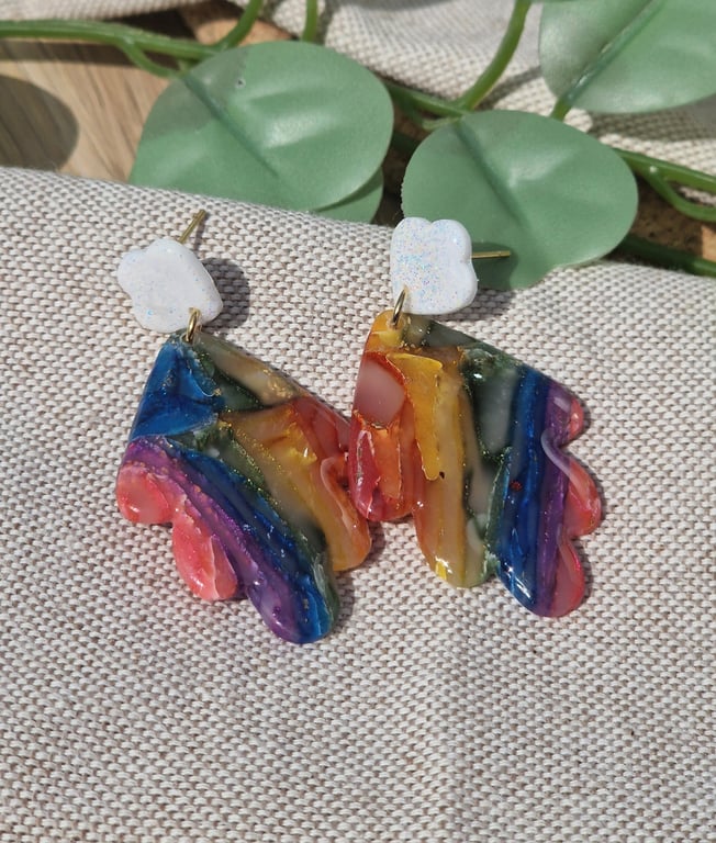 Polymer Clay Earrings: Spectrum 