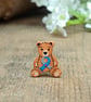 Diabetes Awareness Bear Pin, Handmade Tiny Teddy Support Badge - Image 1