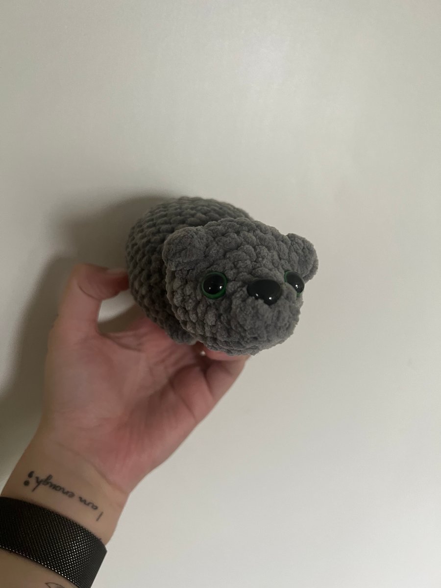 Crochet Grey Bear - Folksy