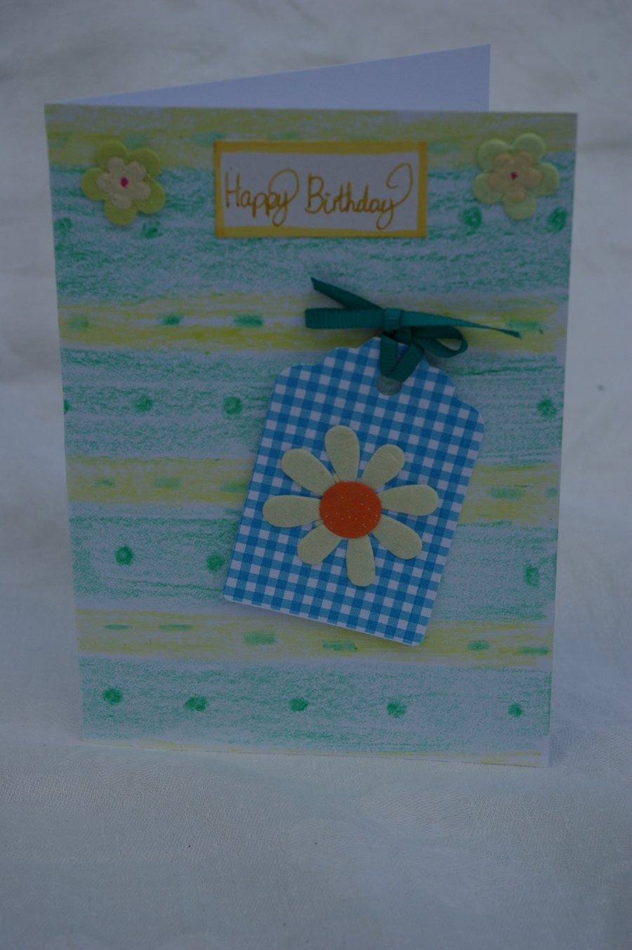 Card Birthday Card with Flower Tag