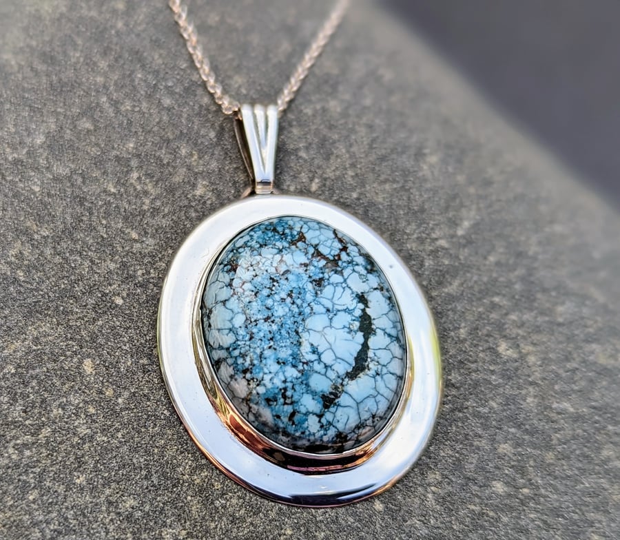 Turquoise Pendant Sterling Silver