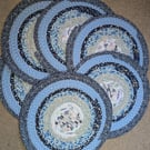 Meadow circles - set of 6 jelly roll placemats