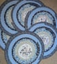 Meadow circles - set of 6 jelly roll placemats