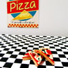 Retro pizza slice necklace OR keyring quirky, fun, unique, handmade, novel