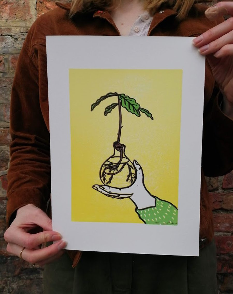 Mighty Oaks Lino Print 