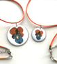  Summer Seconds - Circular Floral Enamelled Pendant - Pansy  - Image 2