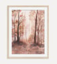 Autumn Forest Trail - Art Print Fall, Woodland Wall Art, Golden Forest Landscape