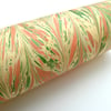 Marbled paper A4 pink green gold chevron pattern