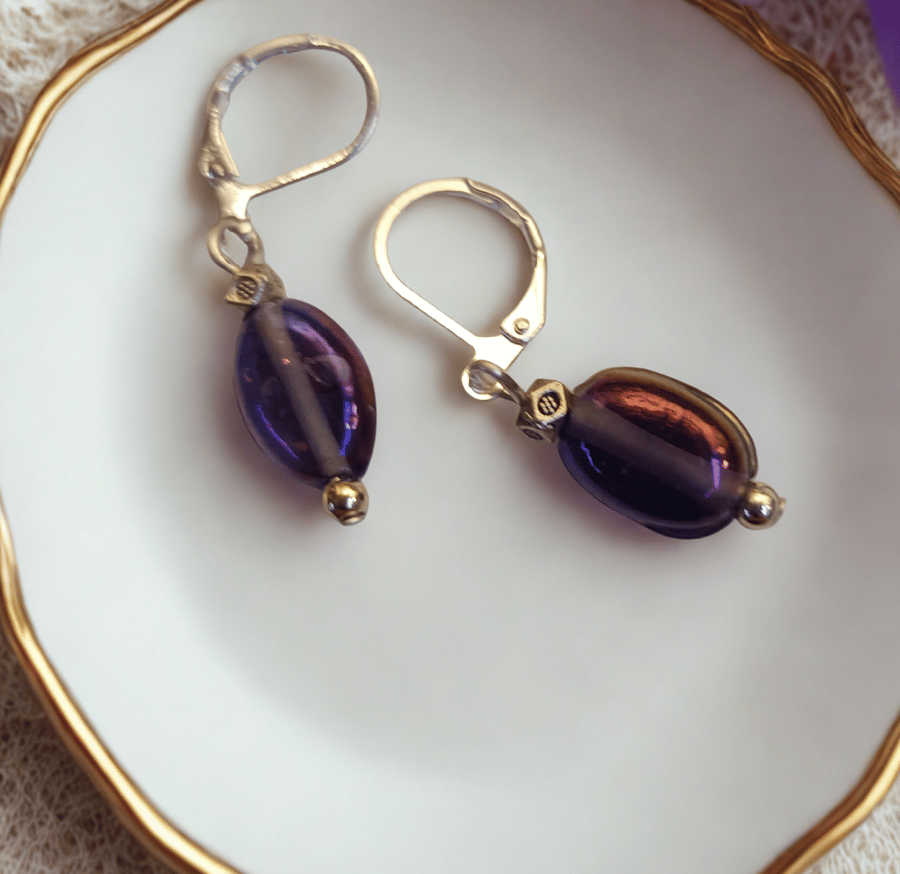 Deep Purple & Silver Drops