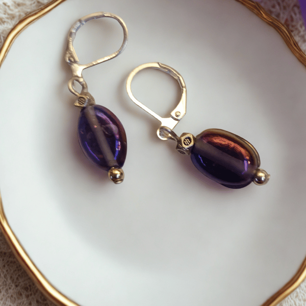 Deep Purple & Silver Drops