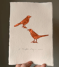 Two For Joy Copper Magpies On Handmade Paper - Image 4