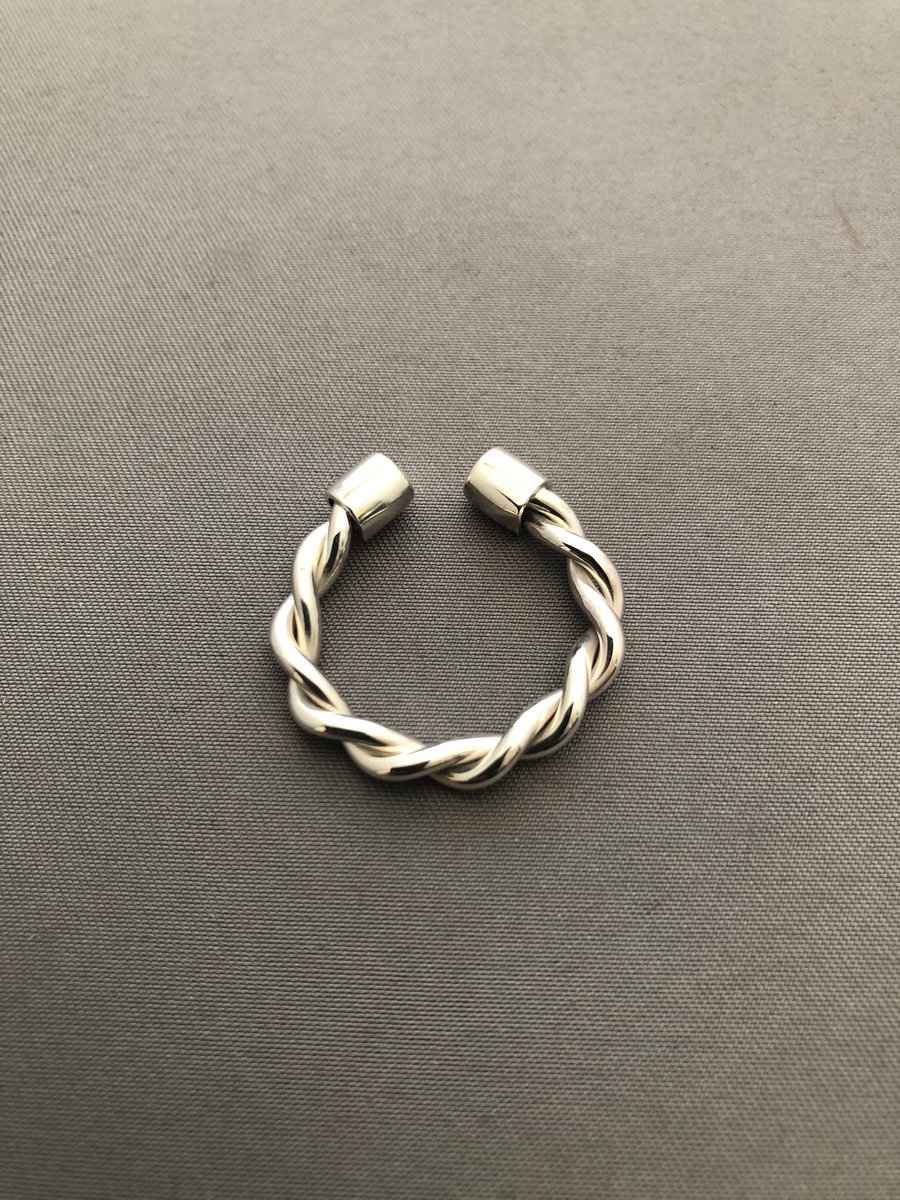 Men’s solid silver twisted wire ring