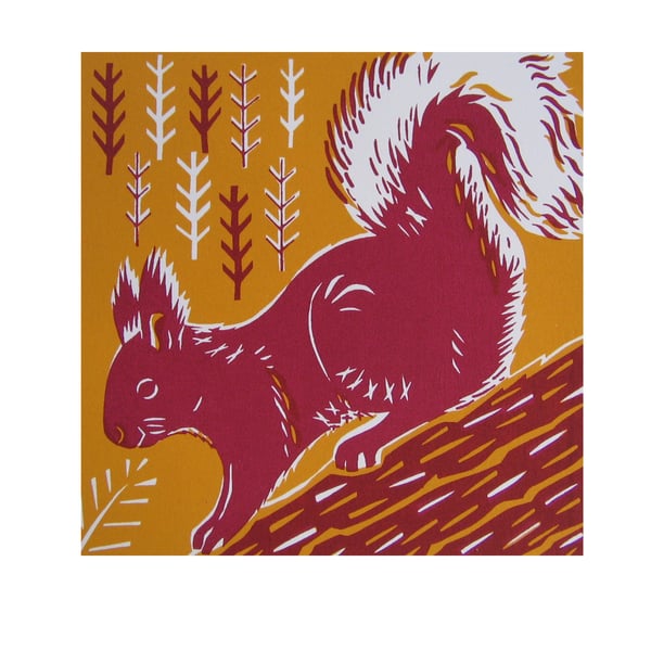 Red Squirrel screenprint