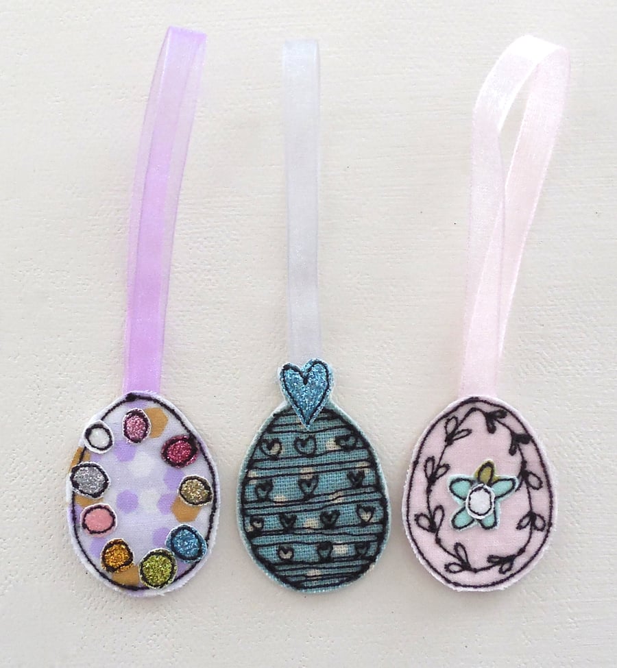 Three Little Fabric Eggs