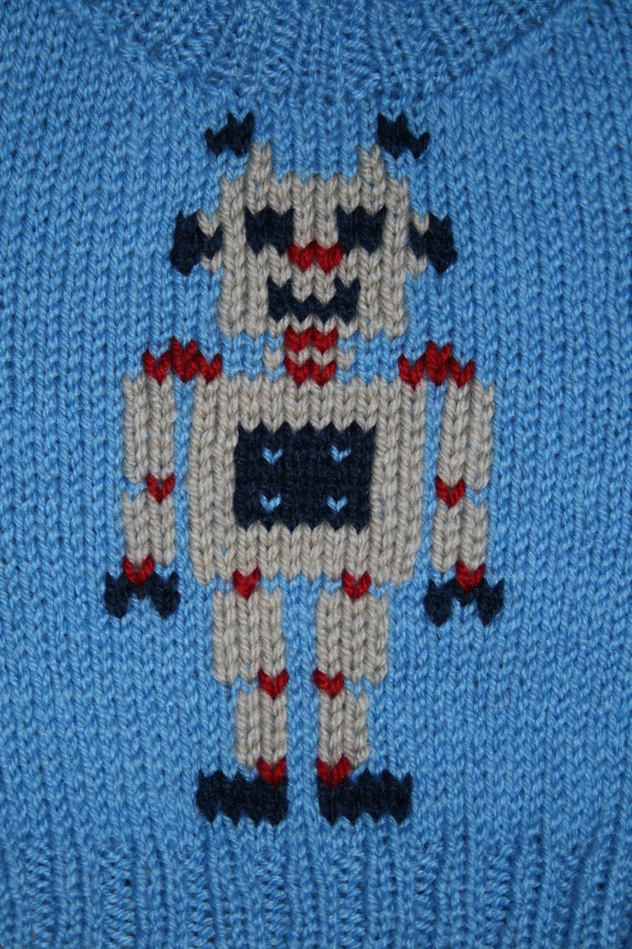 Robot Robert - Knitting Pattern in PDF for Baby's Jumper