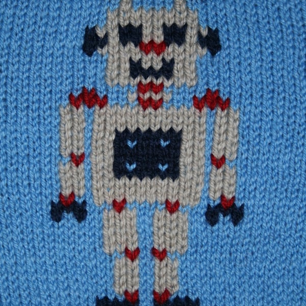 Robot Robert - Knitting Pattern in PDF for Baby's Jumper