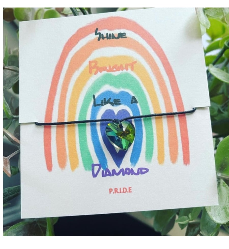 Bundle of 6 pride wish bracelet LGBTQ set of 6 wish bracelet rainbow heart charm