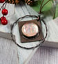 Hanging Decoration, Copper and Irridescent Pink & Blue Dichroic Glass - Image 3
