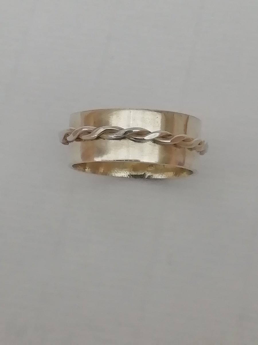 Sterling Silver  or Gold Ring with Twisted Wire Band 