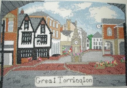 Great Torrington in Devon cross stitch chart