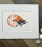 Nautilus Original Handmade Lino Print Mounted - Image 2