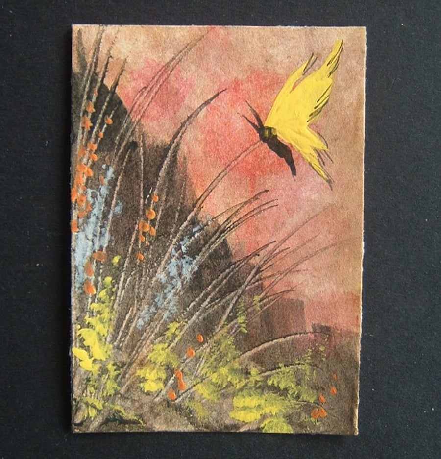 fantasy aceo watercolour butterfly ref 456