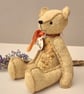 Unique artist bear, Teddy bear one of a kind embroidered by Bearlescent 