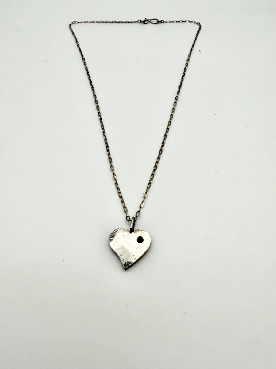 Silver & Ruby Heart Necklace