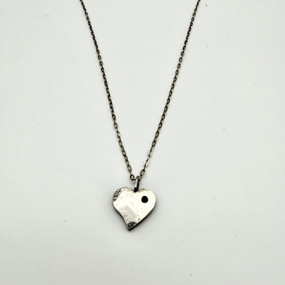 Silver & Ruby Heart Necklace