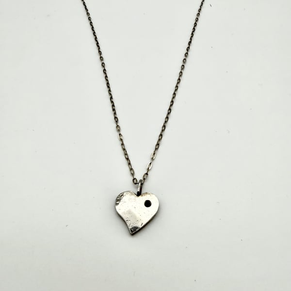 Silver & Ruby Heart Necklace