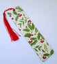 Christmas holly wood decoupage bookmark with tassel - Image 3