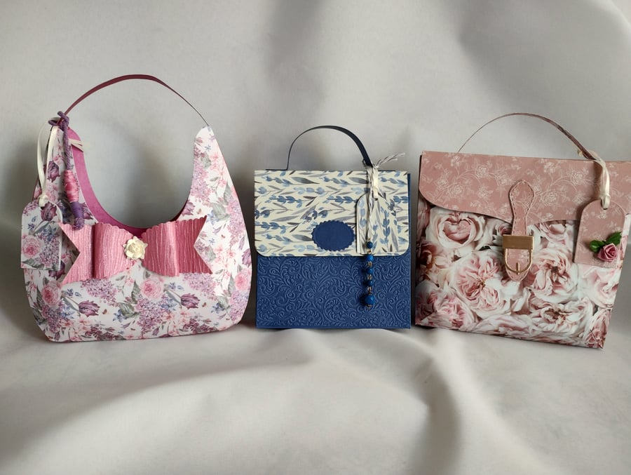 Image of Gift Bag Variety Package - A Selection of Three Unique Handbag Style Gift Bags 