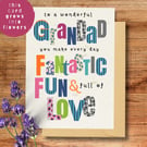 Plantable Wildflower Grandad Card, Eco Friendly Father's Day Gift for Grandad