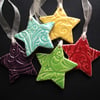 Ceramic Christmas Stars set of 5