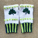 Shamrock Crochet Fingerless Gloves