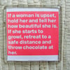 "If A Woman Is Upset" Fridge Magnet