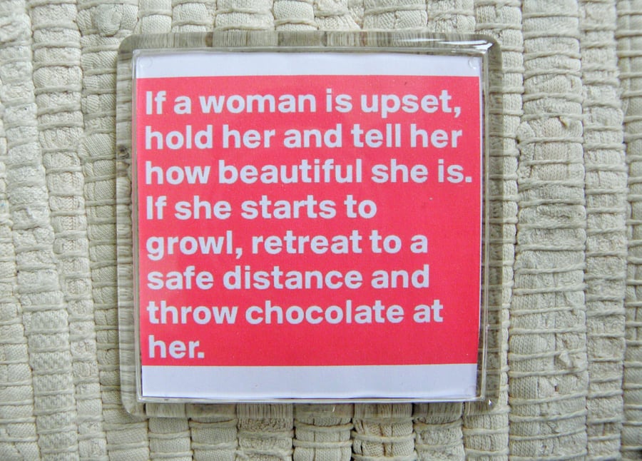 "If A Woman Is Upset" Fridge Magnet