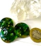 Set of 3 handmade green glass buttons - Image 4