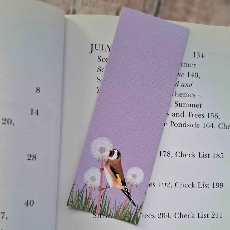 Goldfinch and Dandelion Bookmark