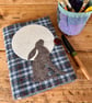 Moon Gazing Hare Vintage Welsh Tweed Journal Cover & Notebook