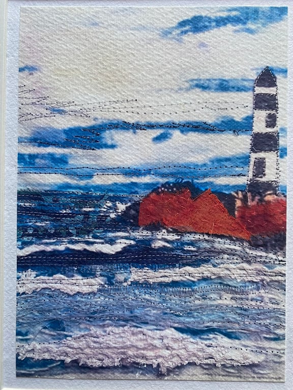 original art print, the light house, guiding the way 
