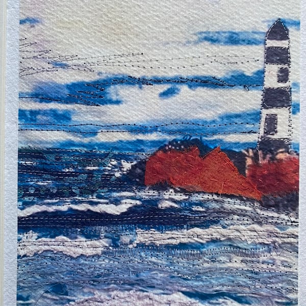 original art print, the light house, guiding the way 